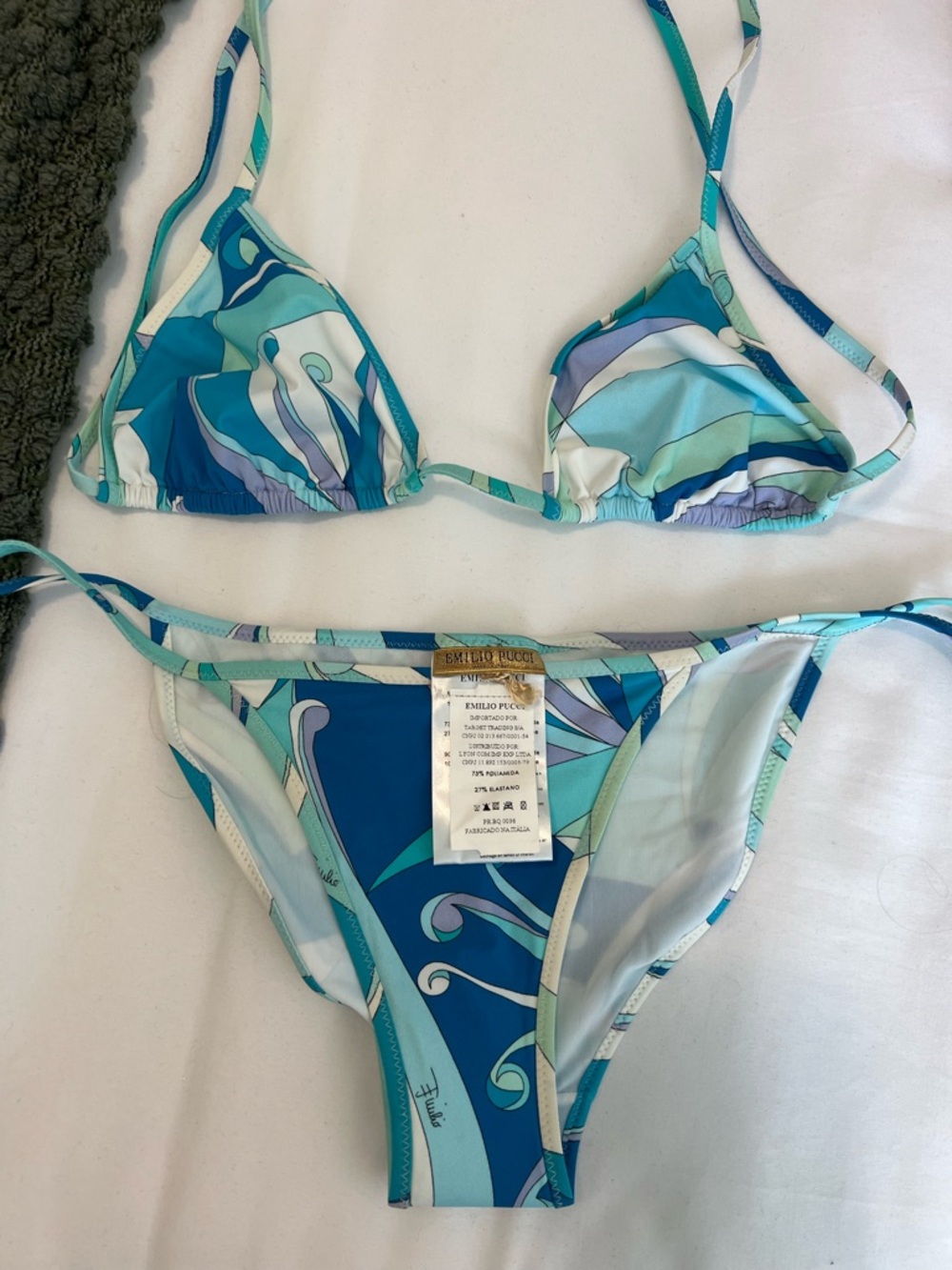 Emilio Pucci Printed Bikini Set – Size 40 IT – Blue/Turquoise – Unused